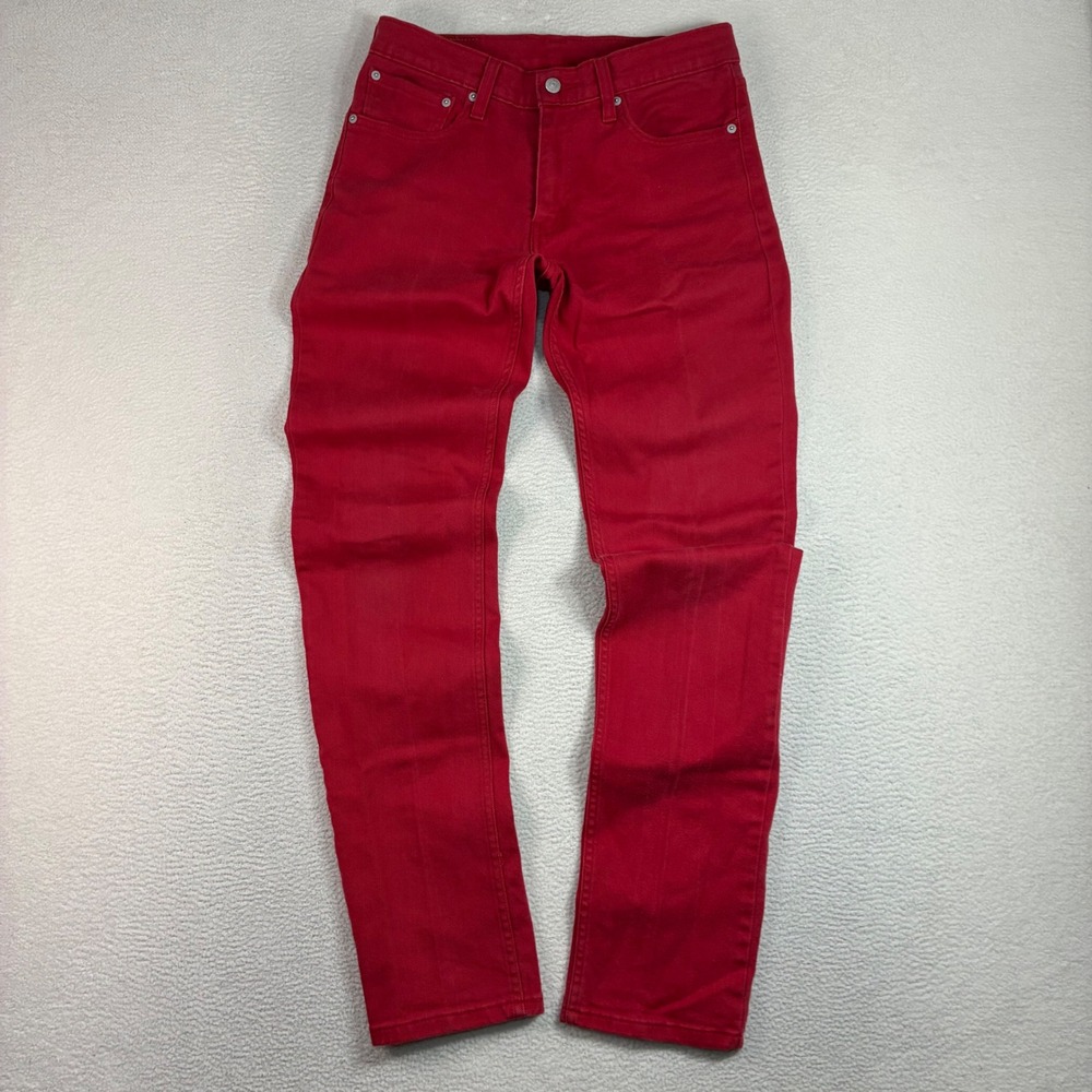 Levis 511 Slim Jeans Men 32x36 Red Rockstar Stretch Denim Streetwear
